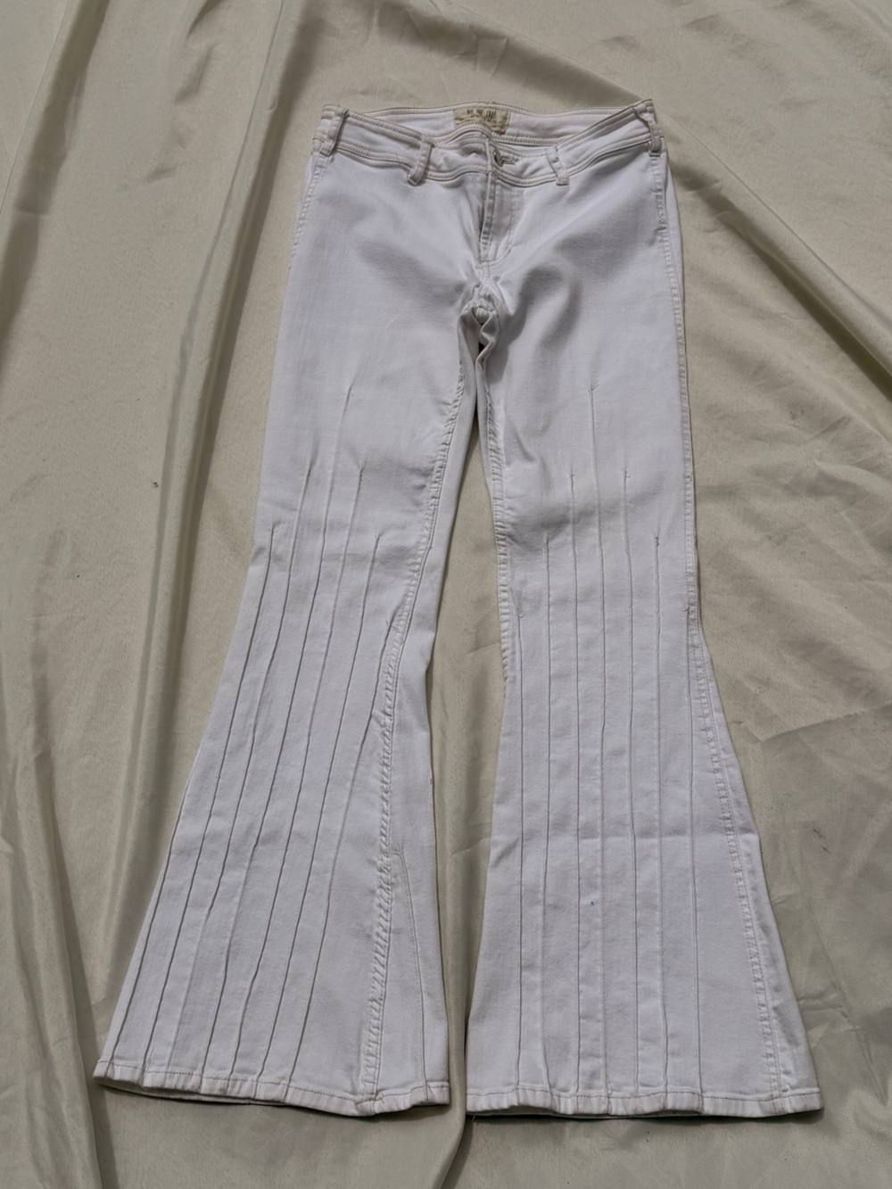 We The Free Cream-Trim White High-Rise Jeans